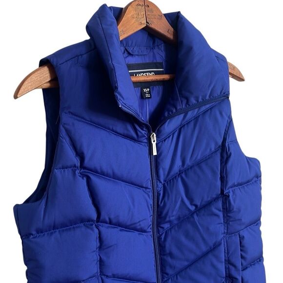 NWT Lands' End Hyper Dry Allied Feather 600 Down Zip Up Puffer Vest Blue Size XS - Picture 4 of 10
